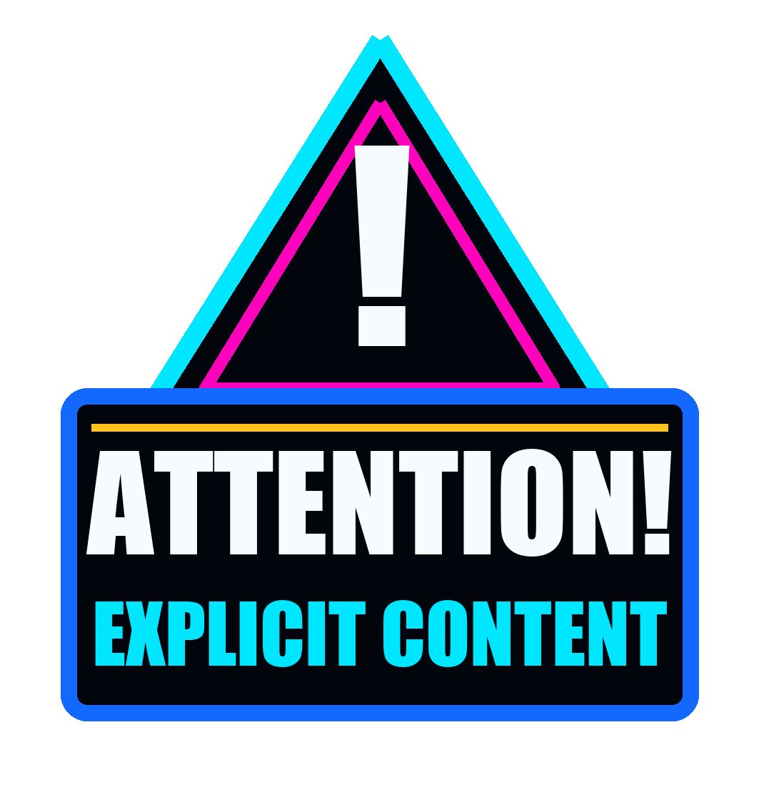 Attention explicit content design from the mixed holographic sticker pack