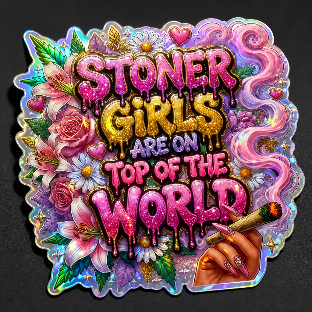 Example of colourful customer artwork printed as a holographic sticker